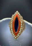 Antique 18K, 14K, Seed Pearl & Enamel Conversion Ring