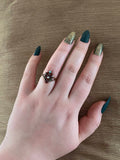 English ANTIQUE Enamel & Pearl Shield Ring