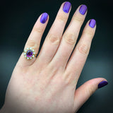 Vintage 14K Amethyst Pearl Ring