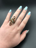 Antique 9K, 14K, Turquoise & Seed Pearl Conversion Ring