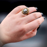 Antique 14K, Pearl & Carved Cameo Conversion Ring