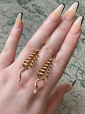 Fun 14K Gold Coiled Snake Earrings