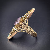 Antique 14K, 9K, Amethyst & Seed Pearl Conversion Ring