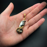Koven Kreation 14K & Sterling Silver Replica Hand & Serpent With Gemstone Eyes Pendant
