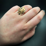 Antique Art Nouveau 14K Gold Filled Fleur de Lis Conversion Ring