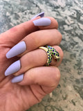 18K & Enamel Snake Ring