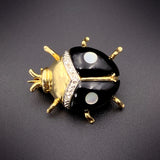14K, Diamond, Mother of Pearl & Enamel Insect Brooch