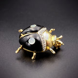 14K, Diamond, Mother of Pearl & Enamel Insect Brooch