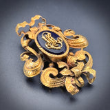 Antique French 18K & Jet Brooch