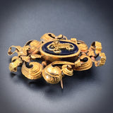 Antique French 18K & Jet Brooch