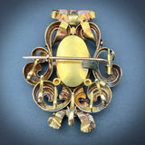 Antique French 18K & Jet Brooch