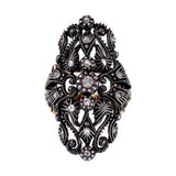 Antique Gothic Revival 18K, 14K, Silver & Diamond Conversion Ring