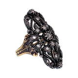 Antique Gothic Revival 18K, 14K, Silver & Diamond Conversion Ring