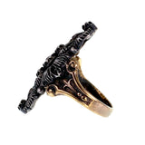 Antique Gothic Revival 18K, 14K, Silver & Diamond Conversion Ring