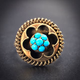 Antique 9K & Turquoise Conversion Ring