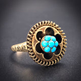 Antique 9K & Turquoise Conversion Ring