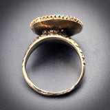 Antique 9K & Turquoise Conversion Ring