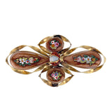 Antique 14K, Goldstone, Micromosaic Tiles, Opal & Enamel Ladybug Brooch
