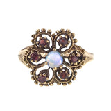 Antique 14K, Opal & Garnet Conversion Ring