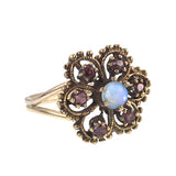 Antique 14K, Opal & Garnet Conversion Ring