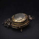 Antique French 14K & Citrine Locket Back Brooch TLJ