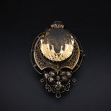 Antique French 14K & Citrine Locket Back Brooch TLJ