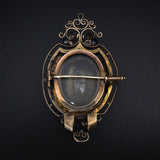 Antique French 14K & Citrine Locket Back Brooch TLJ