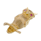 Vintage 14K & Ruby Owl Brooch TLJ