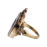 Antique 14K, 12K & Hand Painted Porcelain Conversion Ring