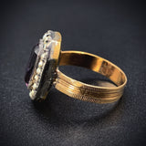Antique 14K, Amethyst & Seed Pearl Conversion Ring