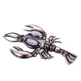Vintage Silver & Moonstone Lobster Brooch