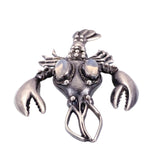 Vintage Silver & Moonstone Lobster Brooch