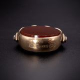 English Antique 9K, Bloodstone & Carnelian Spinner Watch Fob