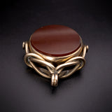 English Antique 9K, Bloodstone & Carnelian Spinner Watch Fob