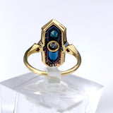 Art Deco 18k, Platinum, Diamond & Sapphire Ring