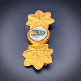 Antique Egyptian Revival 14K & Micromosaic Scarab Brooch