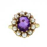 Vintage 14K Amethyst Pearl Ring