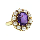 Vintage 14K Amethyst Pearl Ring