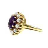 Vintage 14K Amethyst Pearl Ring