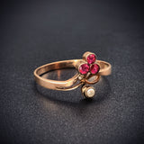 SOLD Antique 9K, Ruby & Pearl Ring