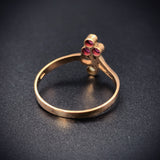 SOLD Antique 9K, Ruby & Pearl Ring