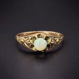 ANTIQUE 14K & Opal Belcher Setting Ring