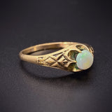 ANTIQUE 14K & Opal Belcher Setting Ring