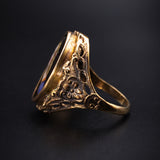 Antique 14K & Hand Painted Porcelain Portrait Conversion Ring