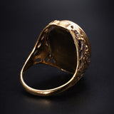 Antique 14K & Hand Painted Porcelain Portrait Conversion Ring