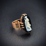 Antique 14K Hardstone Cameo Ring