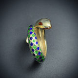 18K & Enamel Snake Ring