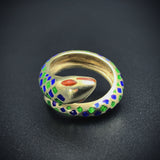 18K & Enamel Snake Ring