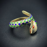 18K & Enamel Snake Ring