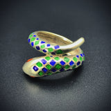 18K & Enamel Snake Ring